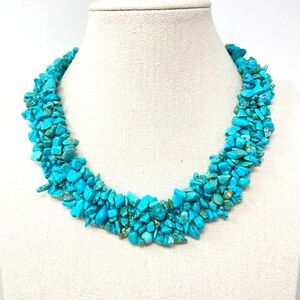 Southwest Turquoise Nugget: 5 Strand/18" Necklace with Toggle Clasp
